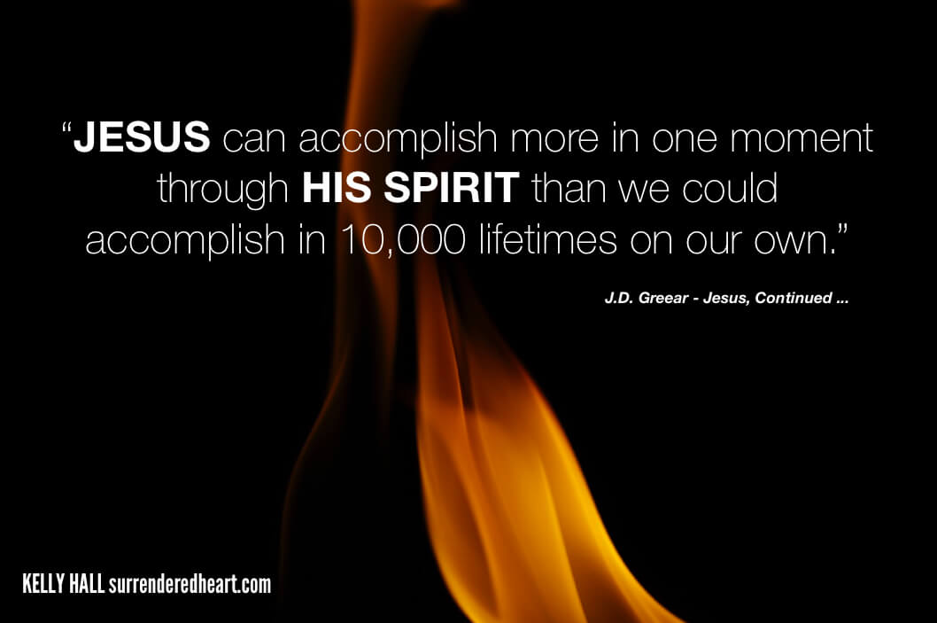 Jesus can accomplish more in one moment through His Spirit than we could accomplish in 10,000 lifetimes on our own. - J.D. Greear - Jesus, Continued...